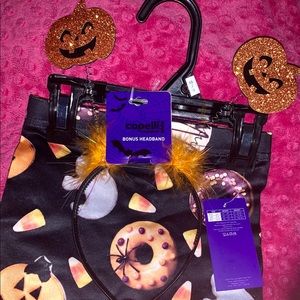 NWT Girls Halloween Leggings with Matching Headband